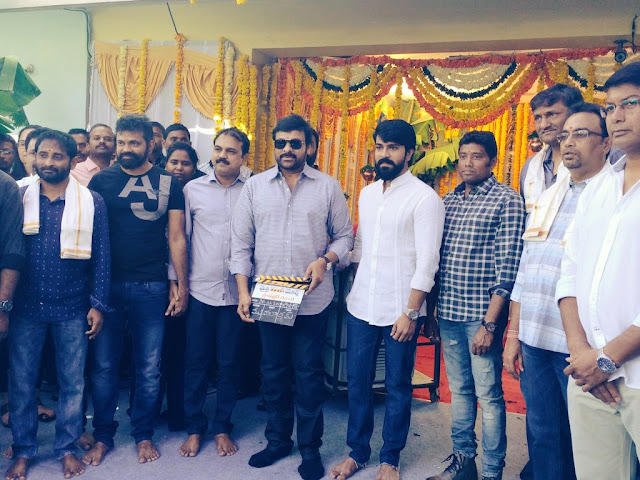 Megastar Chiranjeevi at Ramcharan sukumar new movie launch