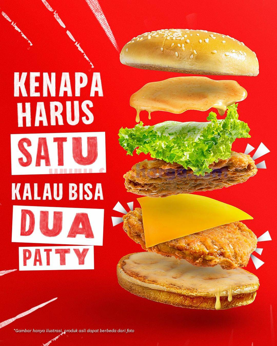 Promo KFC Burger 2 Patty – Harga Spesial Rp. 34 Ribuan
