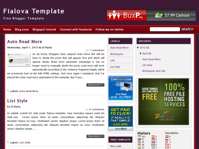 Fialova Blogger Template