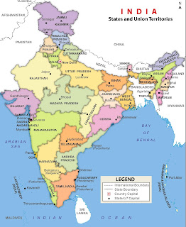 India Political Map Copyright free