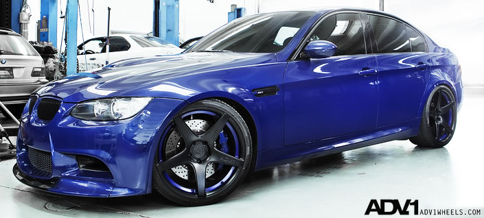 Black and Blue BMW M3 with the perfect mix of colors sitting on some ADV51
