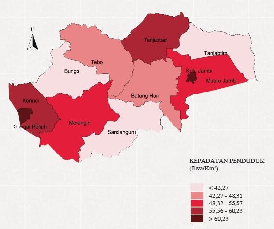  Population  Density Indonesia  2010 Jambi Province