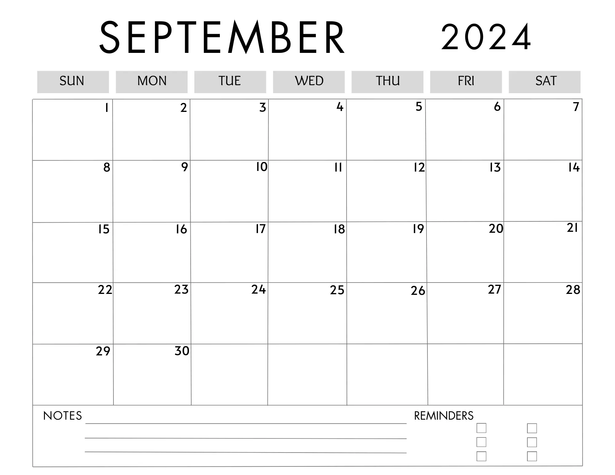 september 2024 calendar printable