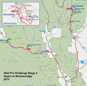 USA Pro Challenge Stage 4 route map 2015