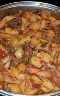 Pasta shells with ground beef