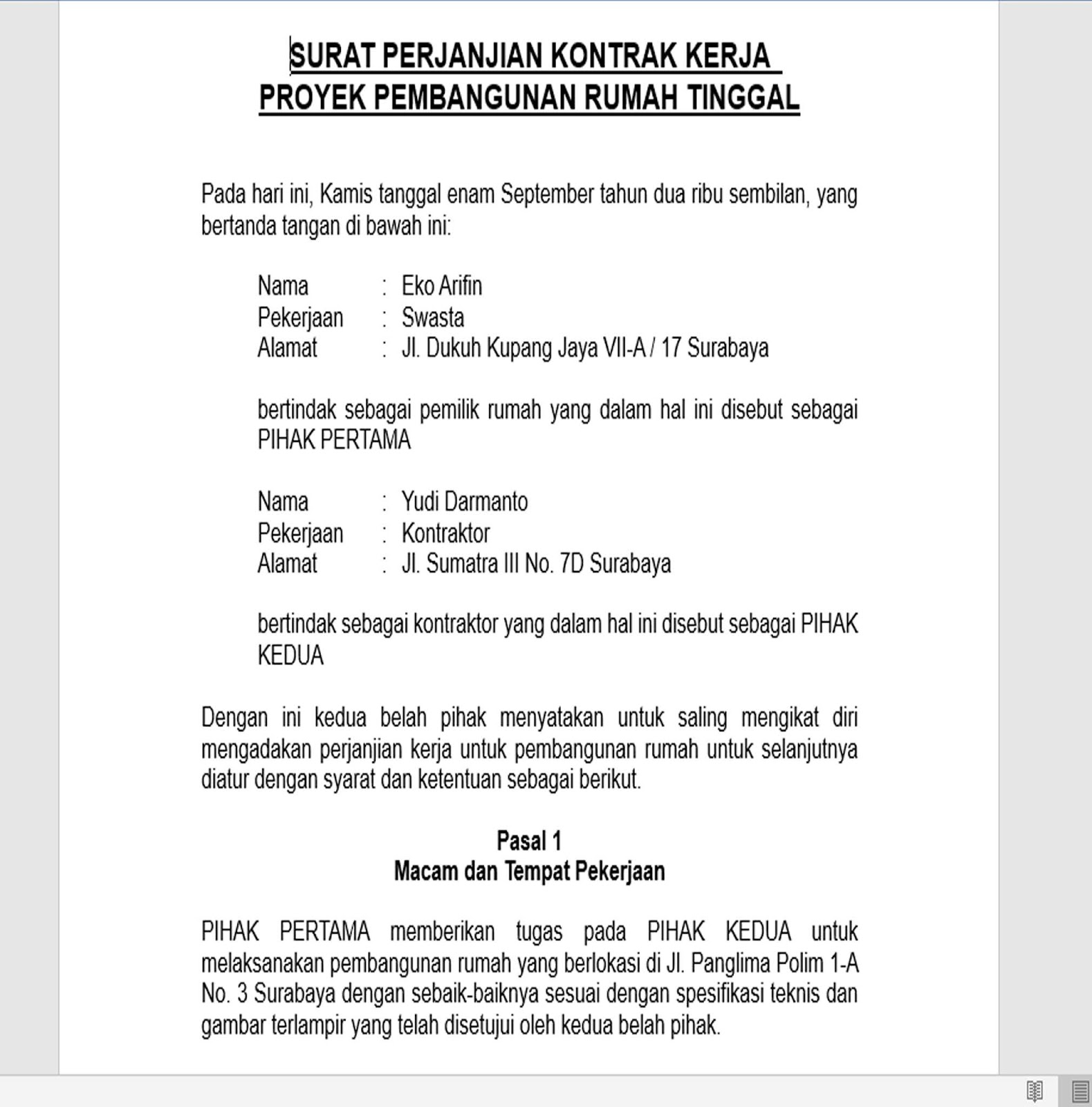 Cara Membuat Surat Perjanjian Kerja Agar Kontraktor Bangunan Tidak Kabur Homeshab Design Home Plans Home Decorating And Interior Design