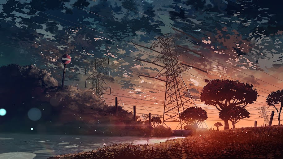 Anime Scenery Sunset 4k Wallpaper 112