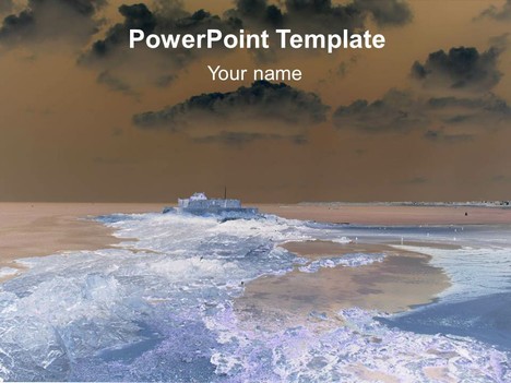 Lunar Sea Landscape powerpoint templates