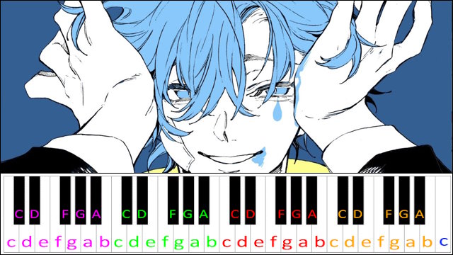 ヴィラン / flower・てにをは (villain/ flower・teniwoha) Piano / Keyboard Easy Letter Notes for Beginners