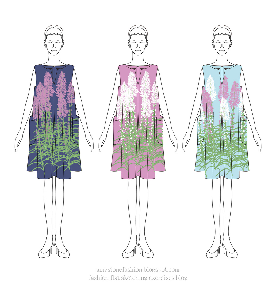 Blazing Star-Print Dresses Drawing