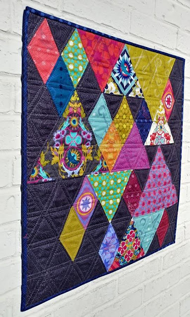 End Game mini quilt with fussy cut Seventy-Six fabrics by Alison Glass