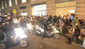 OWS Fascist NYPD Wild Ride Motor Bikes Attack Against Occupy Wall Street Protesters