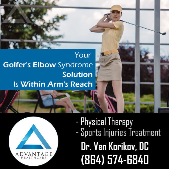 Golfer’s elbow is caused by inflammation and degeneration of the “gripping muscles”. Come for Golfer's Elbow treatment in Spartanburg