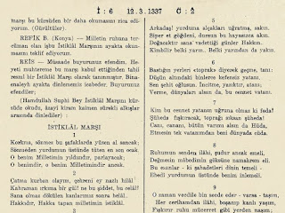 Tarihte Bu Gün 12 Mart 1921 İstiklâl Marşı'nın Kabulü