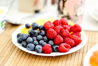 raspberries blueberries