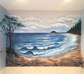 kalaloch beach, kalaloch lodge, ocean mural, pacific ocean mural, oregon coast mural, washington coast mural, pacific northwest mural