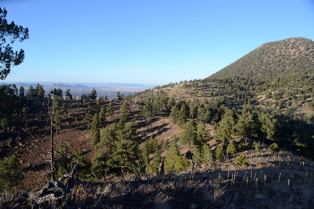 back along the crater rim to the north