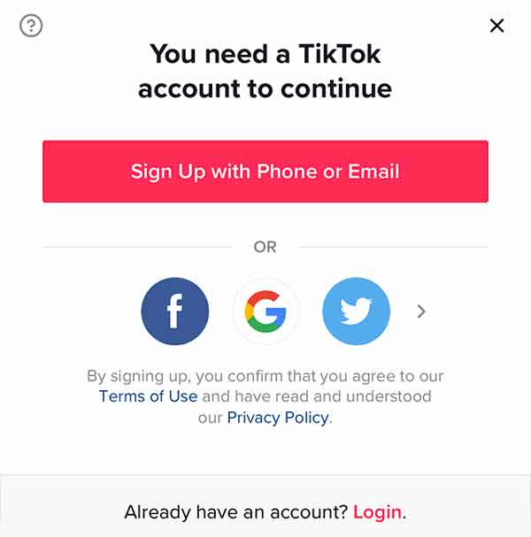 SETTING UP AN ACCOUNT FOR TIKTOK