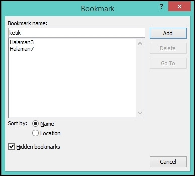 Cara memberi tanda bookmark di dokumen Ms. Word untuk menandai halaman penting 