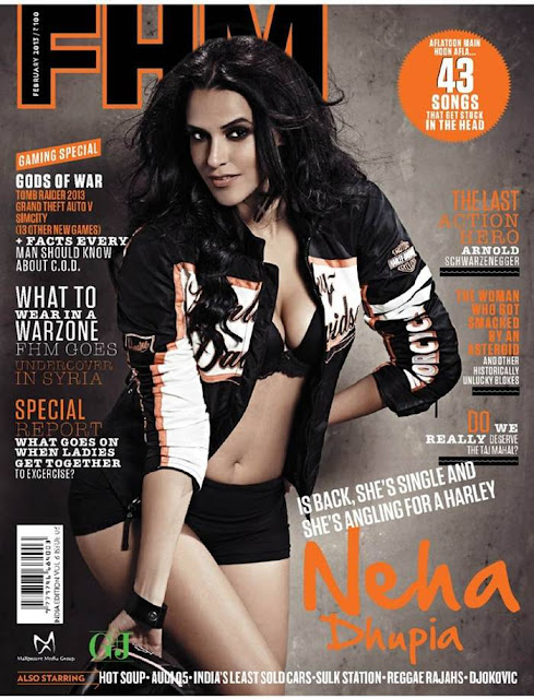 Indian actress and model Neha Dhupia is the cover star of the men’s magazine FHM India for their February 2013 issue.