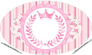 Pink Crown in Shabby Chic:  Free Printable Cupcake Toppers and Wrappers. 