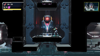 Samus at the red Teleportal in Artaris