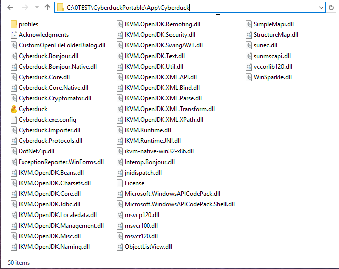 Move Cyberduck folder