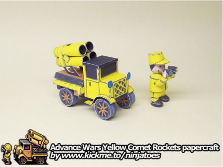 Advance Wars Papercraft Yellow Comet Rockets and Missiles