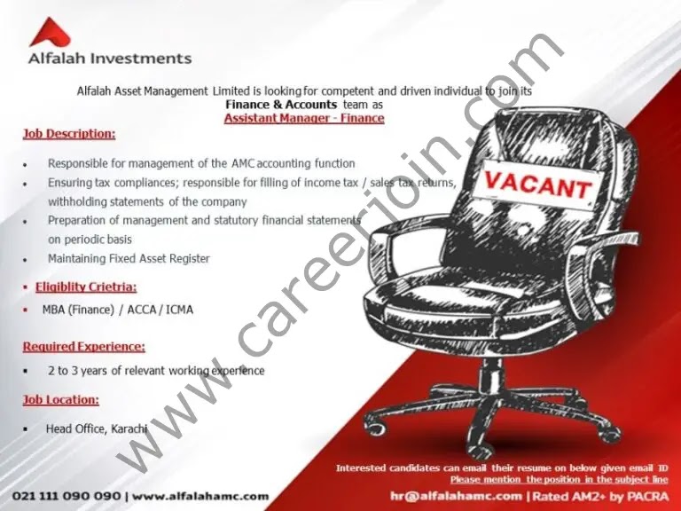 Jobs in Alfalah Asset Management Limited