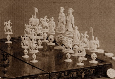 Juego de ajedrez chines de marfil