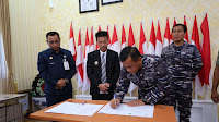 Kunjungan Kerja Ke Kabupaten Rokan Hilir, Danlanal Dumai Tandatangani Lahan Pinjam Pakai Posal Bagansiapiapi