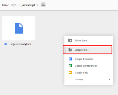 Tutorial mudah Cara Menyimpan File JavaScript dan CSS di Google Drive 2016 Adjie Krisnandy