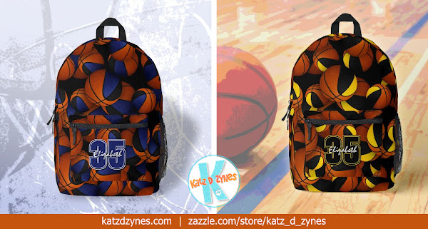 basketballs pattern backpacks accessories collection by katz_d_zynes