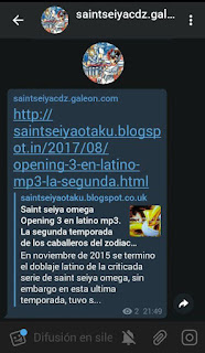 Canal de noticias de Telegram de los caballeros del zodiaco.
