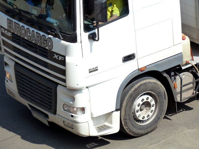 DAF XF 95.430 4x2 Truck White + Gray curtain Trailer