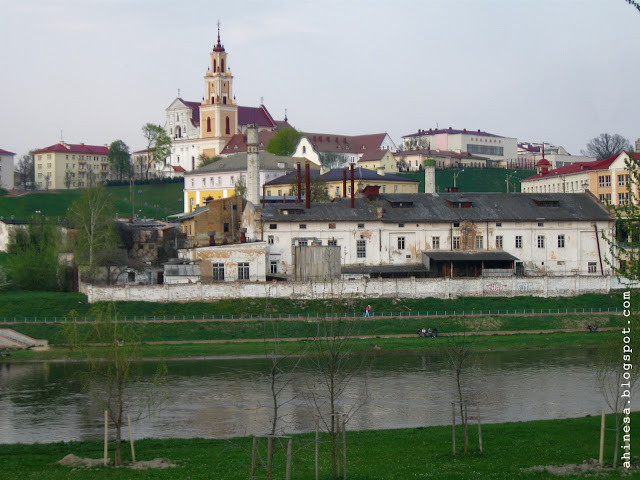 гродно, неман, панорама города гродно, пивзавод, старый пивной завод в центре города