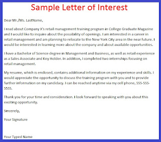 job application letter of interest example