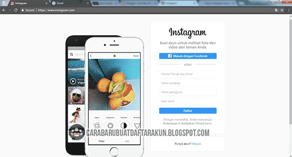 Buat Akun Instagram Lewat Google - Daftar Instagram Web di 