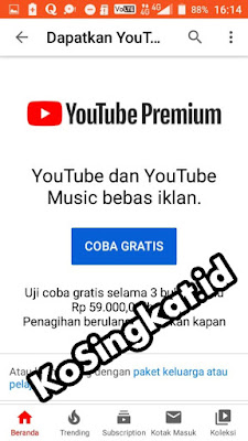 Cara Daftar Youtube Premium Gratis di Android / PC