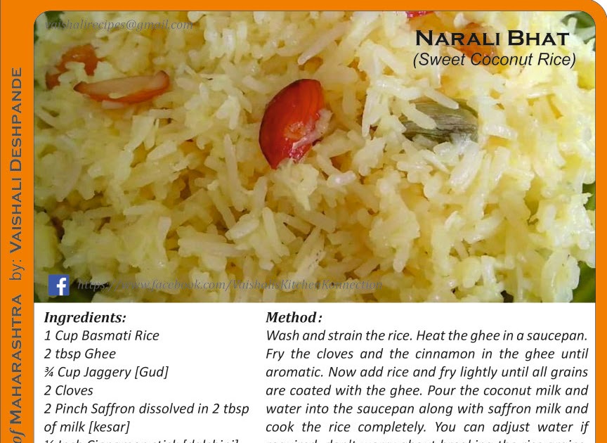 Narali Bhat / Sweet Coconut Rice