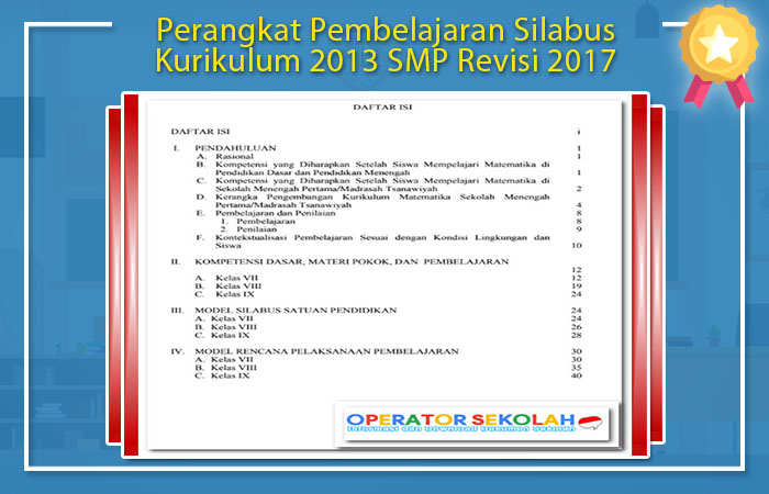  Berikut ini admin akan share Perangkat Pembelajaran Silabus Kurikulum  Perangkat Pembelajaran Silabus Kurikulum 2013 Sekolah Menengah Pertama Revisi 2017