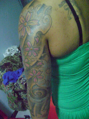 half sleeve tattoo girl. quarter sleeve tattoos for