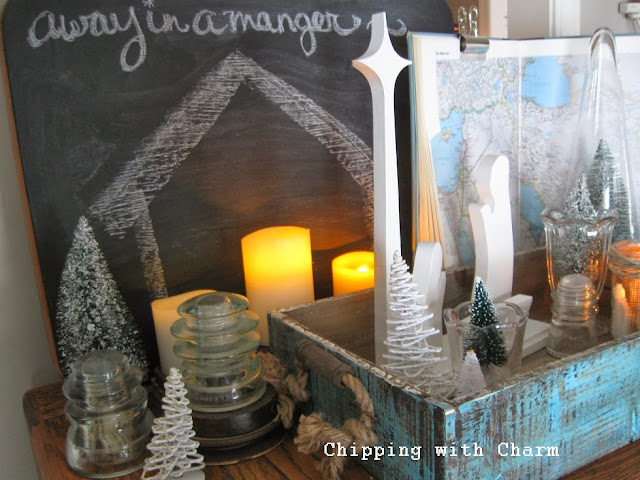 Chipping with Charm:Nativity Silhouette Christmas Vignette...http://www.chippingwithcharm.blogspot.com/