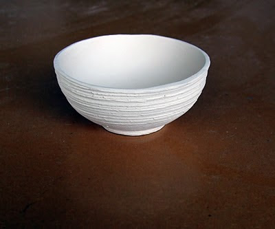 Image of small bisqued clay bowl
