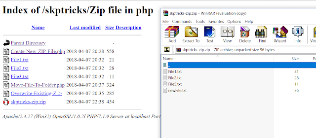 Create a new zip file