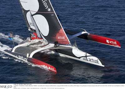 Yves Le Blevec pour sa première transat solo sur Actual Ultim.