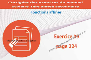 Exercice 09 page 224 - Fonctions affines