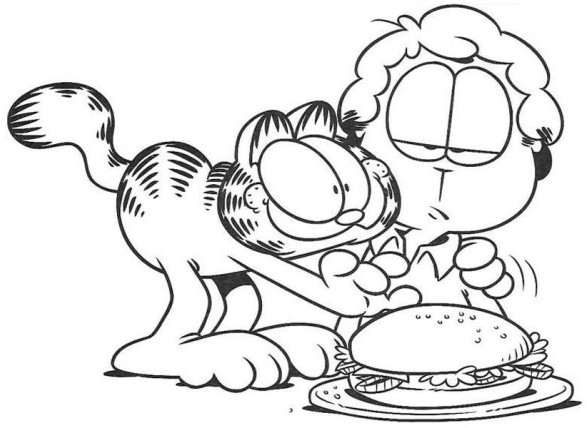 Mewarnai Gambar Kartun Garfield