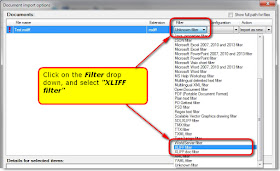 Select "XLIFF filter"