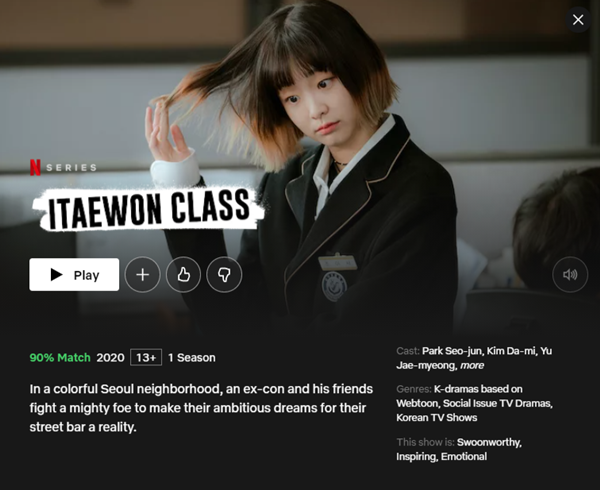 Drama korea Popular di Netflix Itaewon Class